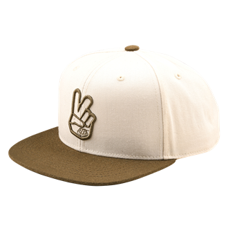 FLAT BILL SNAPBACK PEACE VINTAGE WHITE / OLIVE