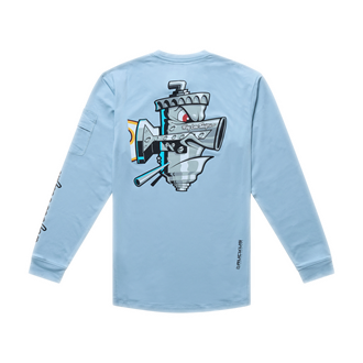 YOUTH RUCKUS RIDE LONG SLEEVE TEE CARBS DAWN BLUE